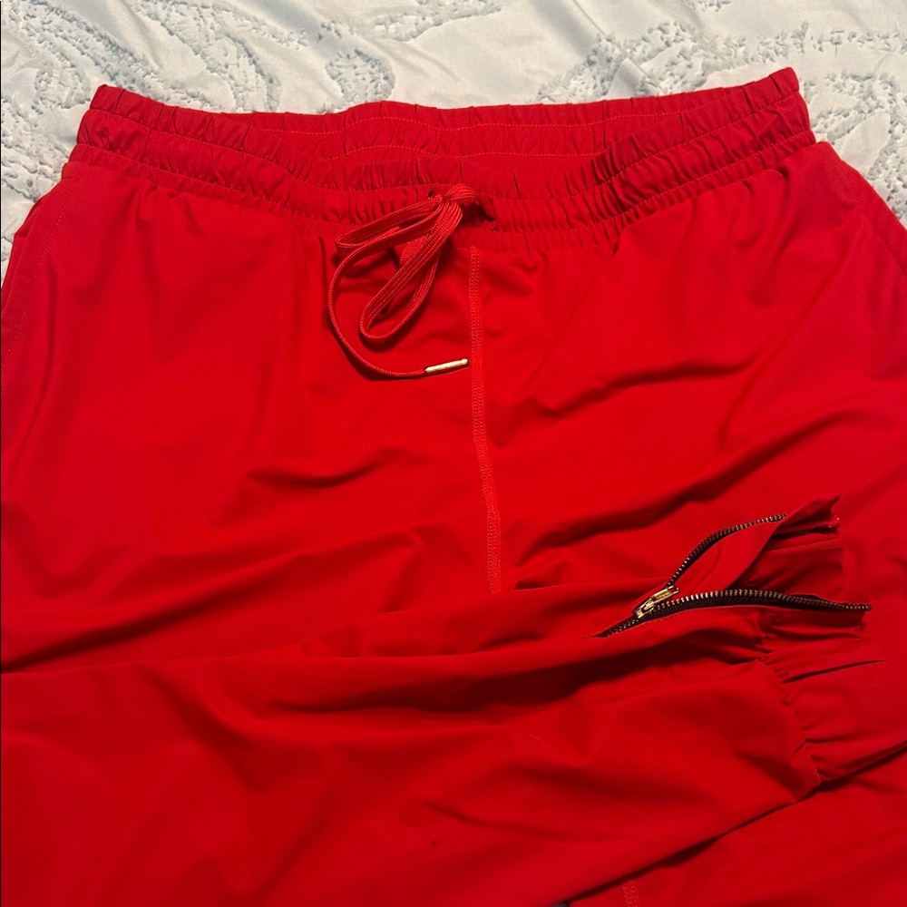 ZYIA Red Active Drawstring Waist Shorts